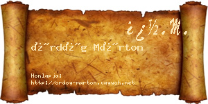 Ördög Márton névjegykártya